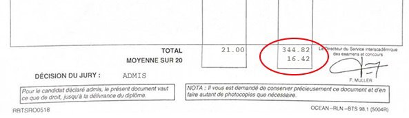 Bulletin relevé de notes de Alexandre pour son BTS CRSA Bulletin relevé de notes de Alexandre pour son BTS CRSA